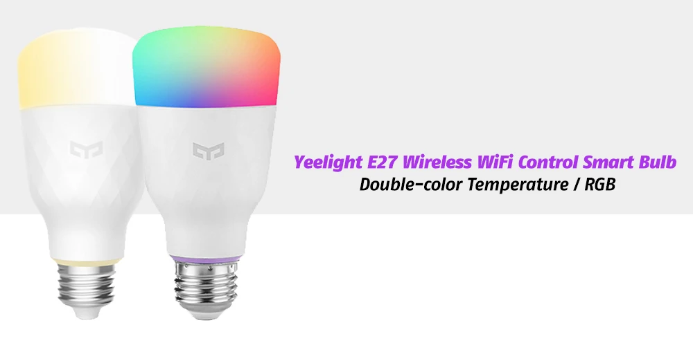 2 шт. Yeelight YLDP06YL/YLDP05YL E27 Беспроводное управление WiFi смарт-лампа с двойным Цвет Температура/RGB светодиодный лампы