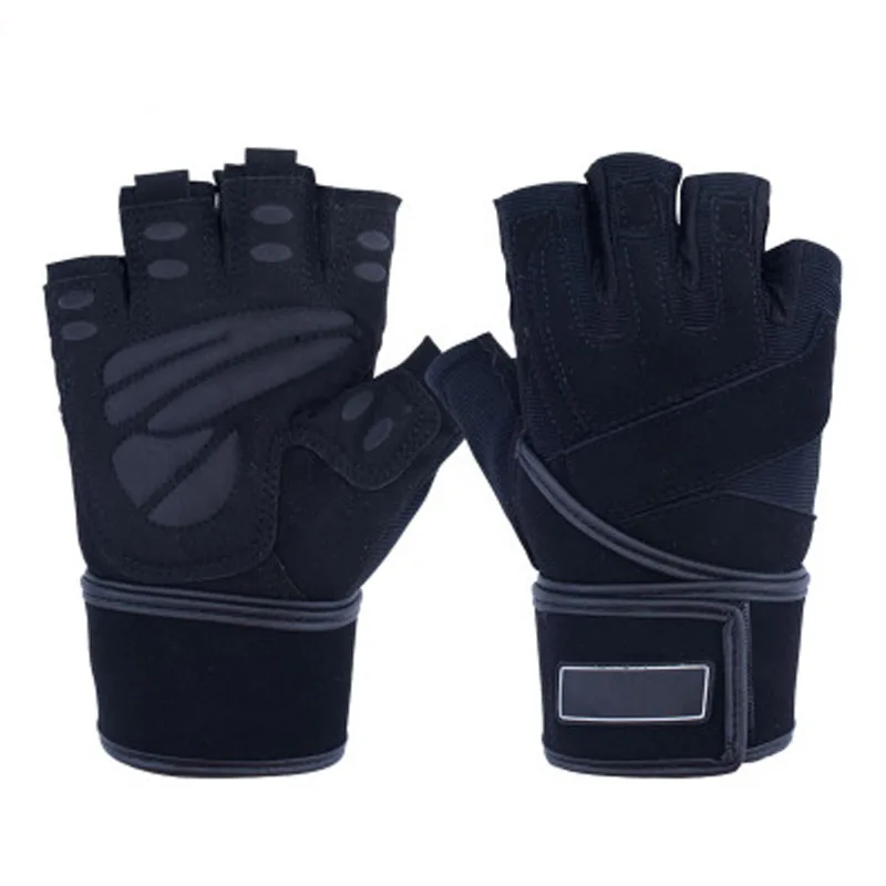 

Men's long wrist fitness gloves wear non-slip palm gloves