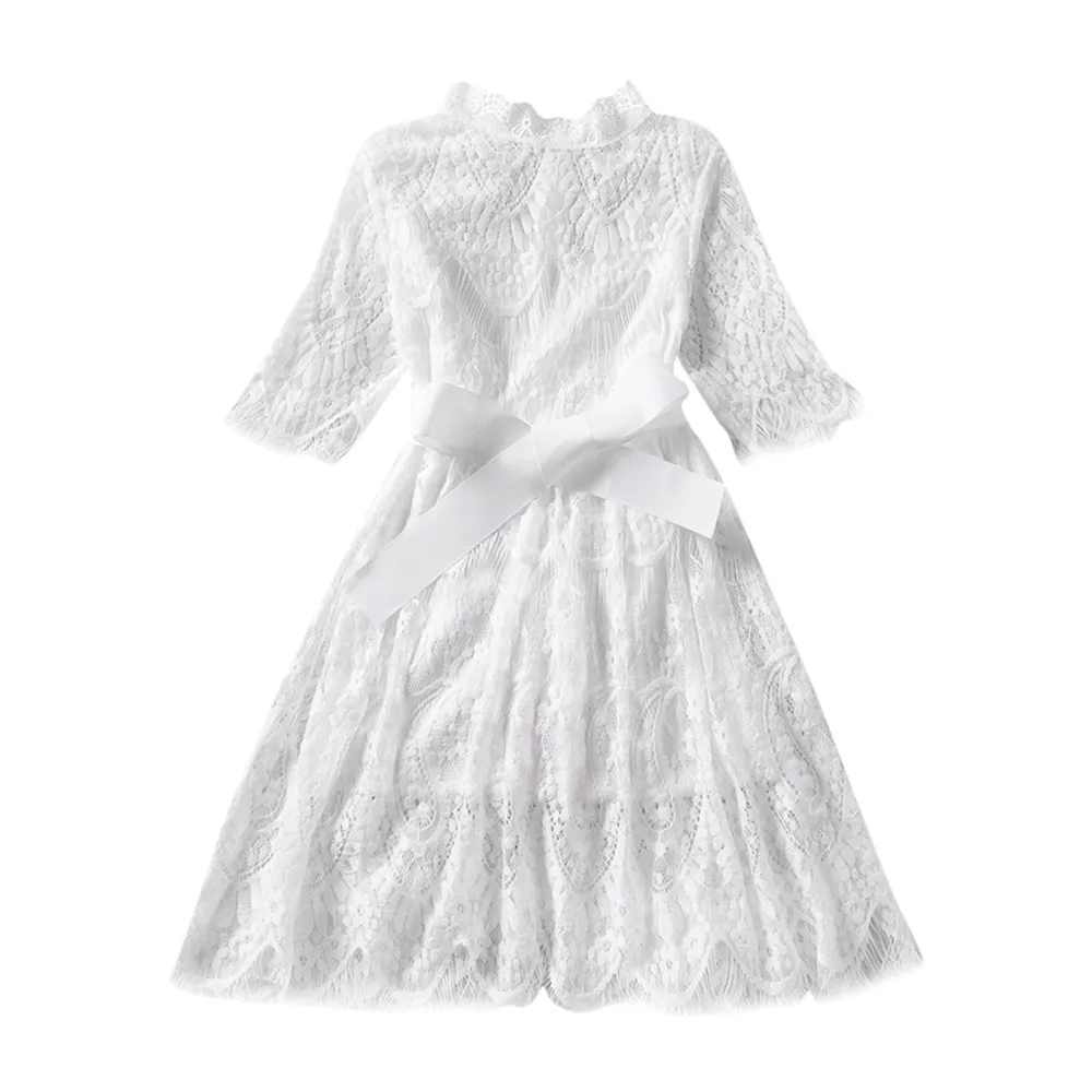 MUQGEW/Модная одежда для маленьких девочек; кружевной тюль с цветами; платье принцессы с короткими рукавами; вечерние свадебное Пышное Платье; одежда Vestidos