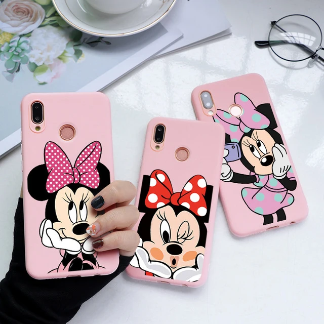 

Cute Cartoon Girl Pattern Case For Huawei P Smart Mate 20 10 P20 P30 P10 Lite Plus Y6 Pro 2019 2018 Pink Matte Silicone TPU Capa