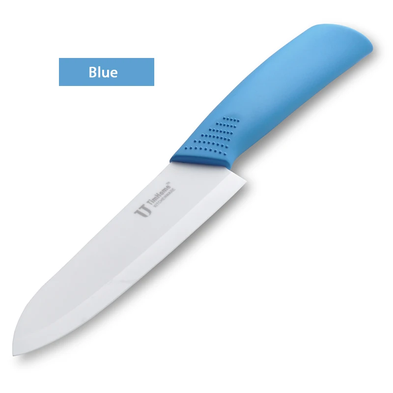 Timhome " Керамический нож с крышками kechit нож шеф-повара фруктовый овощной нож - Цвет: Синий