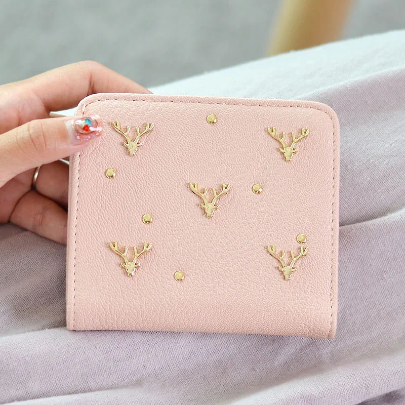 

2019 New Mini wallet Women Wallet Short-style Two-fold Ultra-thin Individual Elk Student Wallet