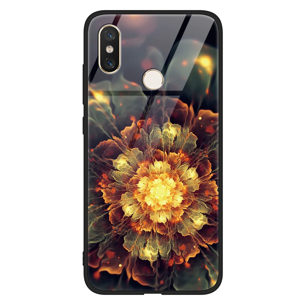 Чехол из закаленного стекла с цветами для Xiaomi Redmi Note 6 5 S2 Pro Plus чехол Mi A2 8 Lite Mix 2 2S