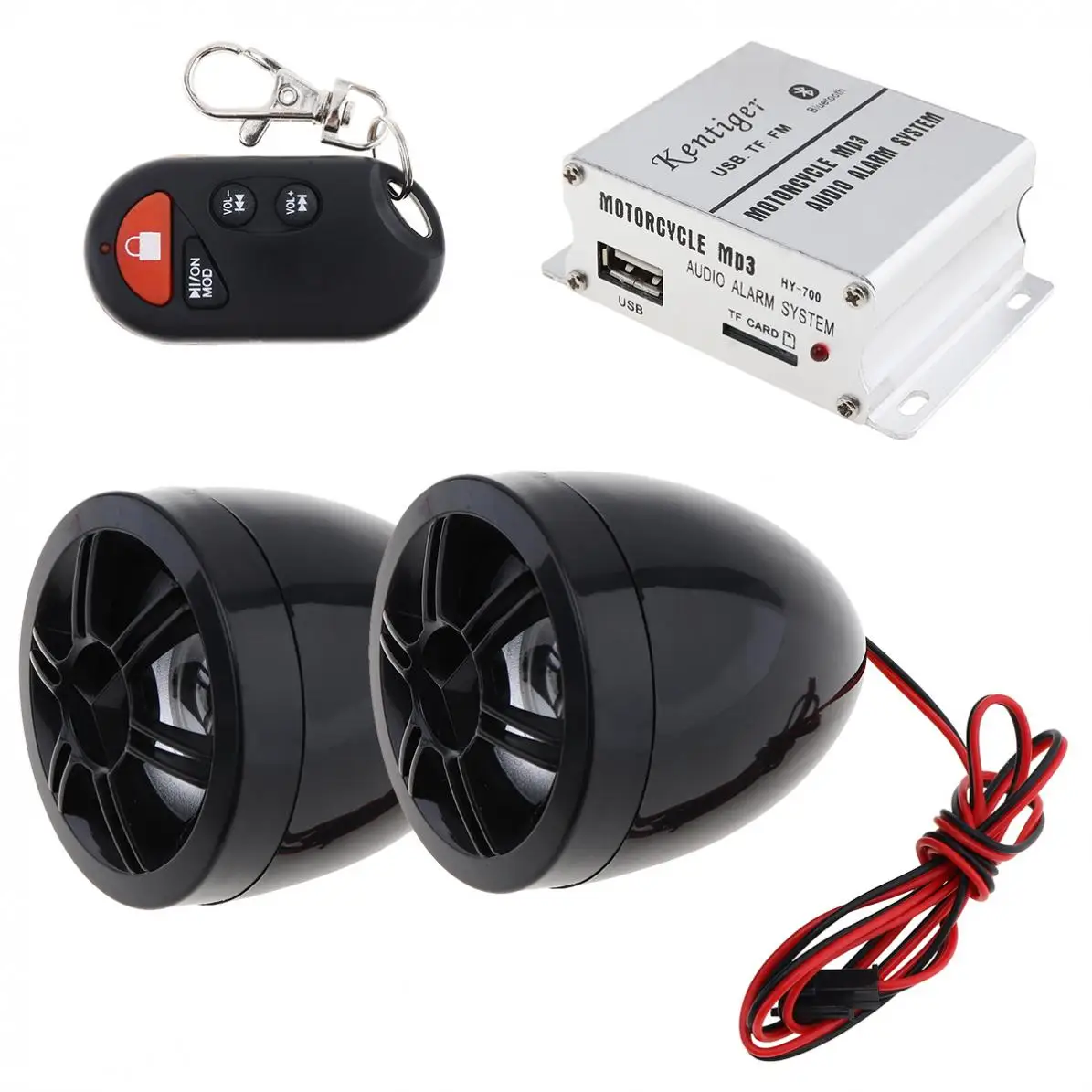 12 В 2x10 Вт Универсальный Hi-Fi Bluetooth Противоугонный звук автомобиля MP3 FM радио плеер водонепроницаемый авто динамик поддержка SD/USB вход