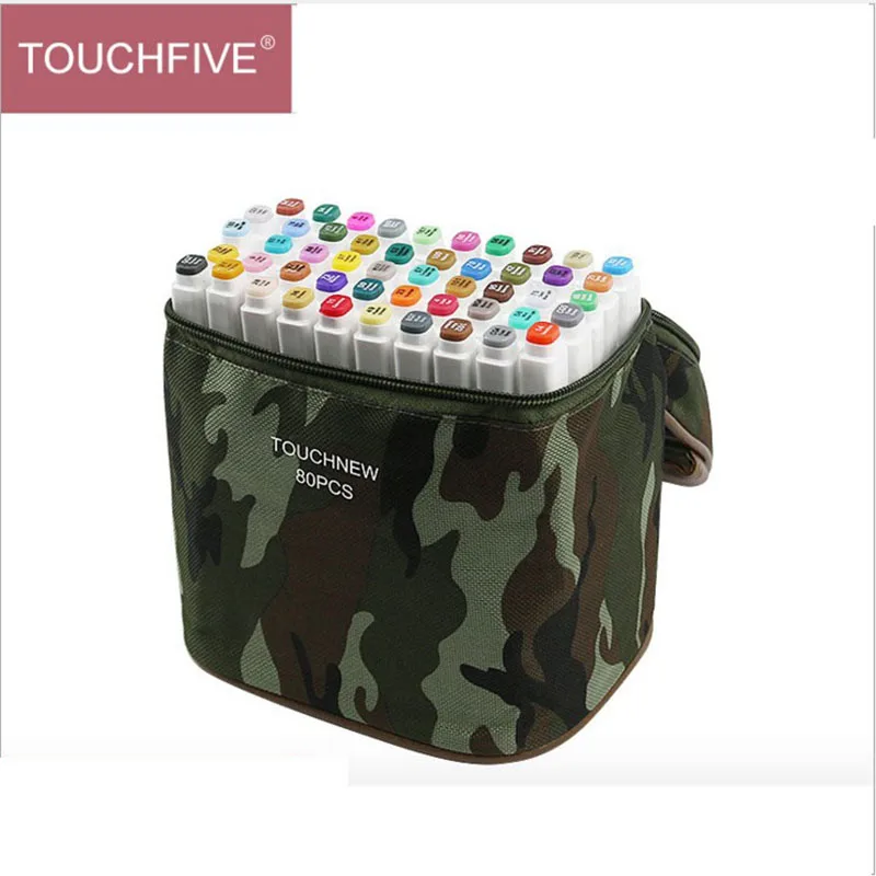 

TOUCHFIVE 60/80 Color army green Package Markers Pen Set Sketch Alcohol Based Markers Dual Head For Drawing Art Supplies
