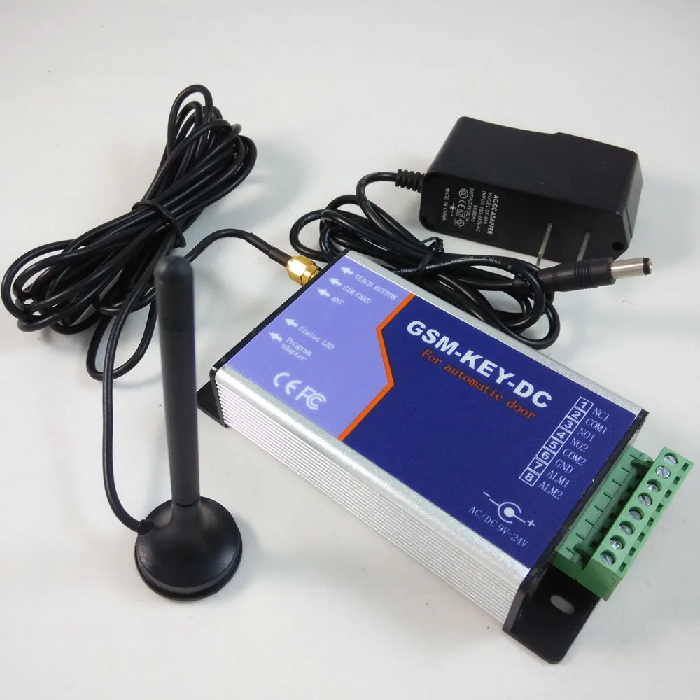 

GSM-KEY-DC200 Two relay output and two alarm input port GSM gate opener