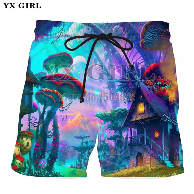 2018 Summer Men Happy Music Casual Shorts 3D Print Beach Hawaii Jogger Fitness Boardshorts Musical instruments Short Trousers