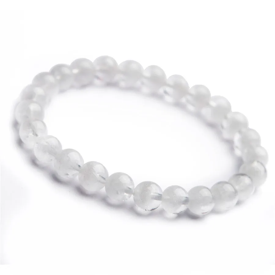 Genuine Natural White Phantom Quartz Crystal Round Big Beads Women
