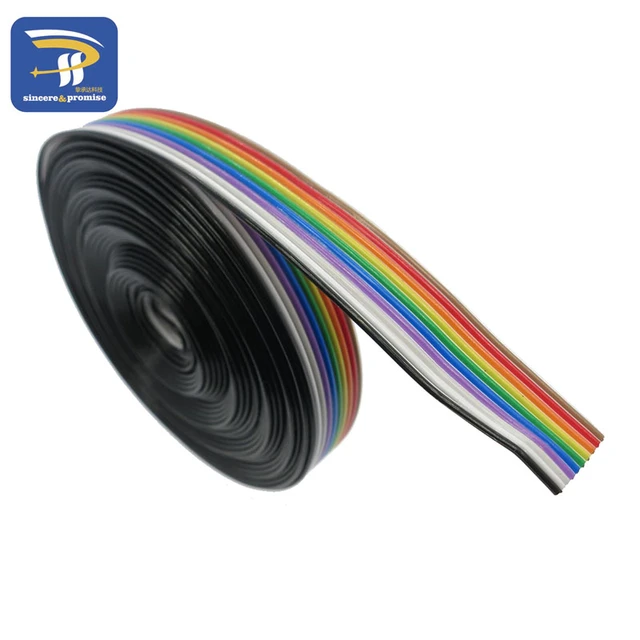 30 broches-Couleur Arc-en-ciel Cable ruban plat IDC 1.27 mm fil pour Arduino