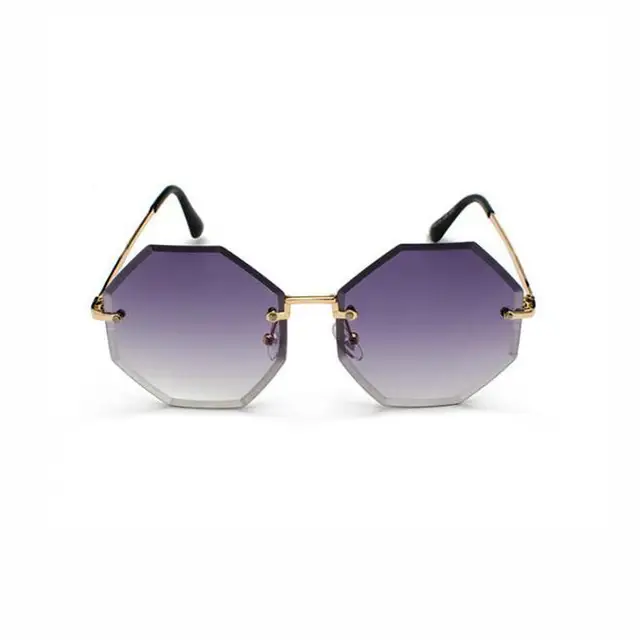 hexagonal rimless glasses