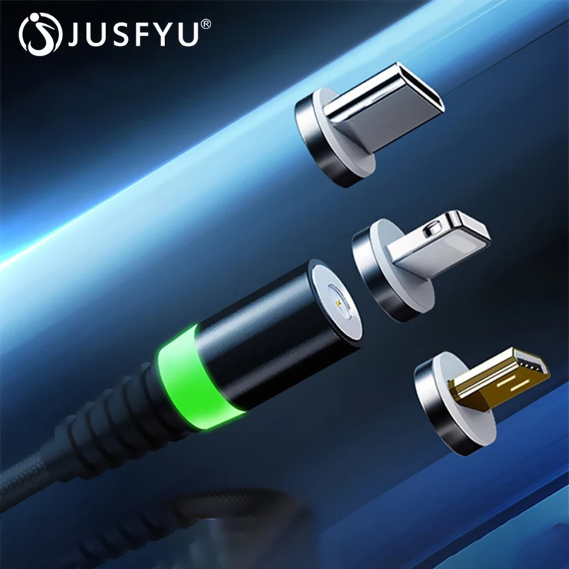 

1M Magnetic Charge Cable ,Micro USB Cable For iPhone XR XS Max X Magnet Charger USB Type C microusb Cable LED Charging Wire Cord
