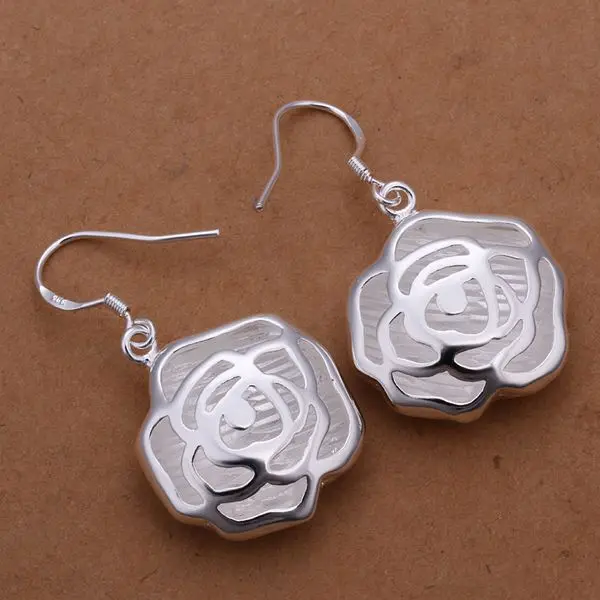 2015 Hot Sale Earrings Earings Wholesale New Beautiful Fashion Jewelry 925 Earring Cut Rose Sterling Free Shipping E301 | Украшения и