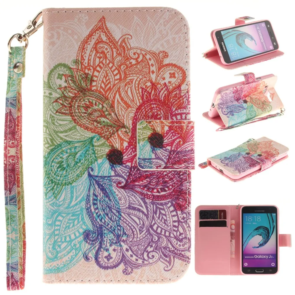 Кожаный бумажник-книжка с милым рисунком Совы цветов, флип-чехол для samsung Galaxy J1 J3 J5 J120 J310 J510