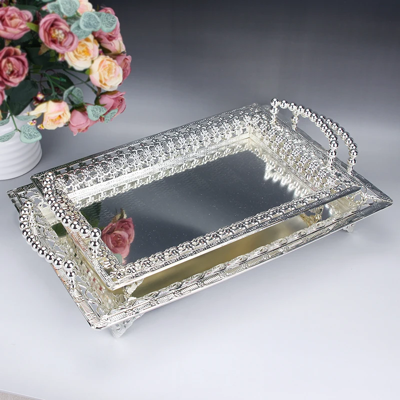 

Fruit Plate Serving Tray Bar Hotel Metal Tray Dinnerware Plate Gold/silver Tray