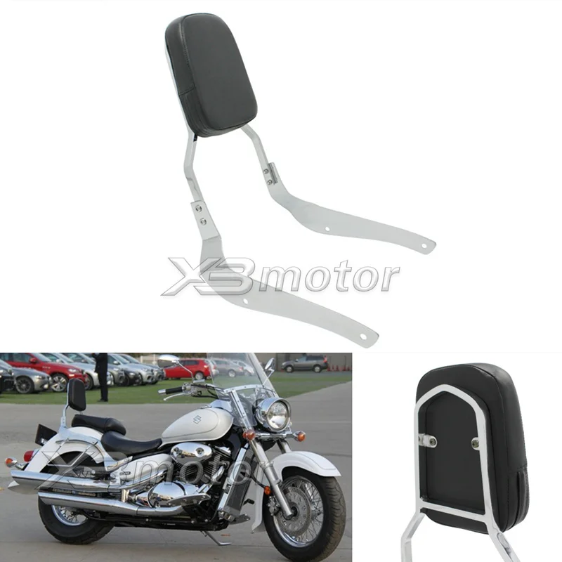 Krator Sissy Bar Backrest Motorcycle Passenger Seat Pad For 2001-2004 Suzuki Intruder Volusia 800 VL800