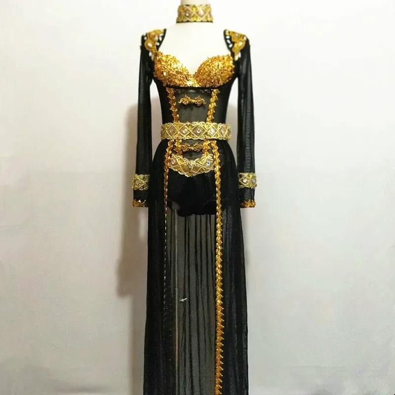 Zwarte Strass Pailletten Body Rok Kostuums Vrouwen Sexy Sexy Heldere Gouden Kleding Set Zangeres Dance Stage Turnpakje DJ Zwarte Strass Pailletten Body Rok Kostuums Vrouwen Sexy Sexy Heldere Gouden Kleding Set Zangeres Dance Stage Turnpakje DJ