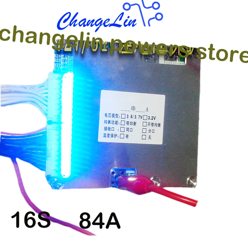 

16S 60V 48V 84A Li-ion Lipo Lifepo4 Lithium Battery Protection Board BMS Polymer packs Indicators for EV Electric Vehicle ebike