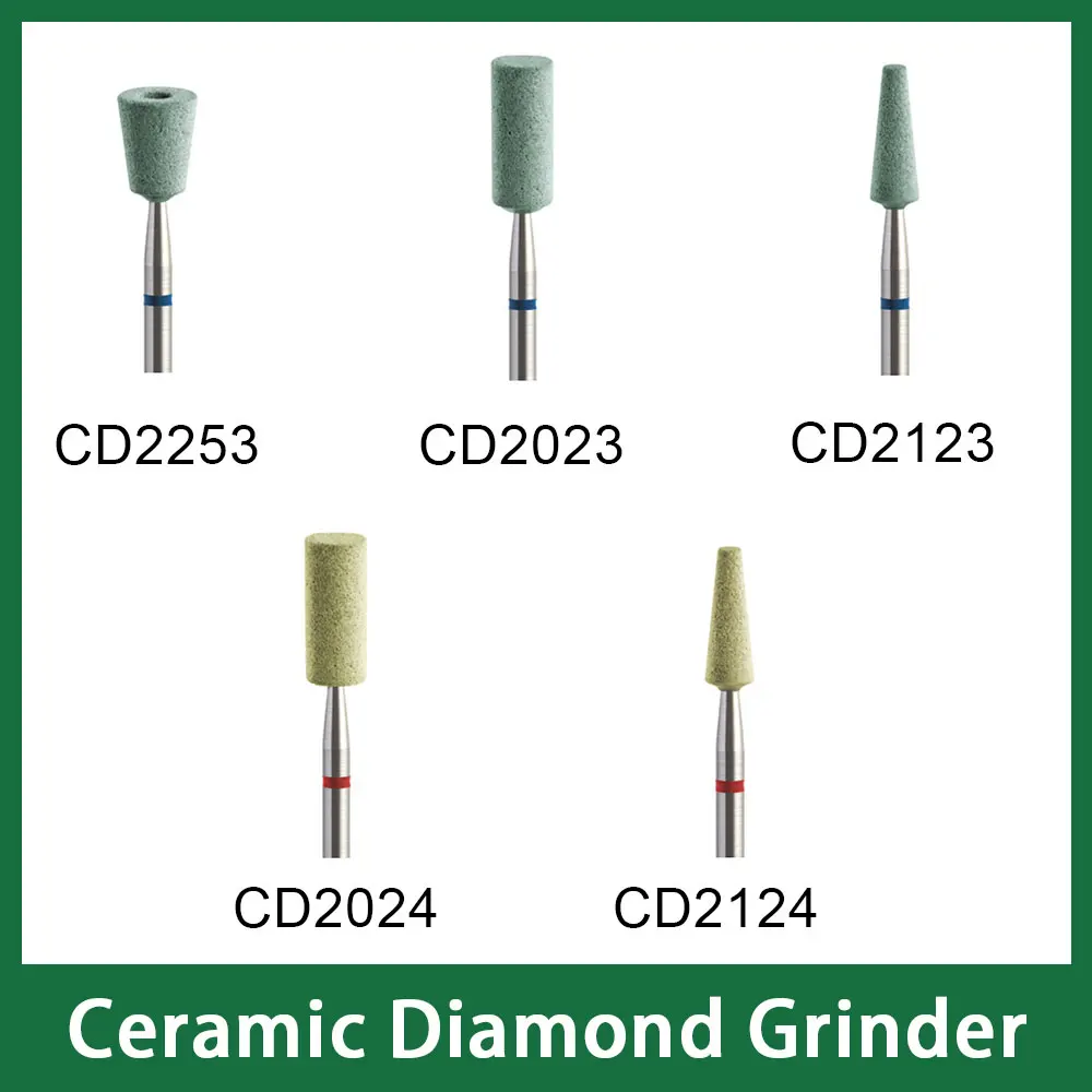 1PCS Dental Lab Ceramic Diamond Grinder Bur Mid-Coarse and Fine Grit for Low Speed Handpiece 2.35mm Shank prima wave dental tungsten carbide round bur fg 19mm for high speed handpiece