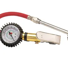 Двойной манометр для накачивания шин с двойным патроном, конструкция сопла достигает внутренних стеблей колеса(2 негабаритных защищенных считывателя