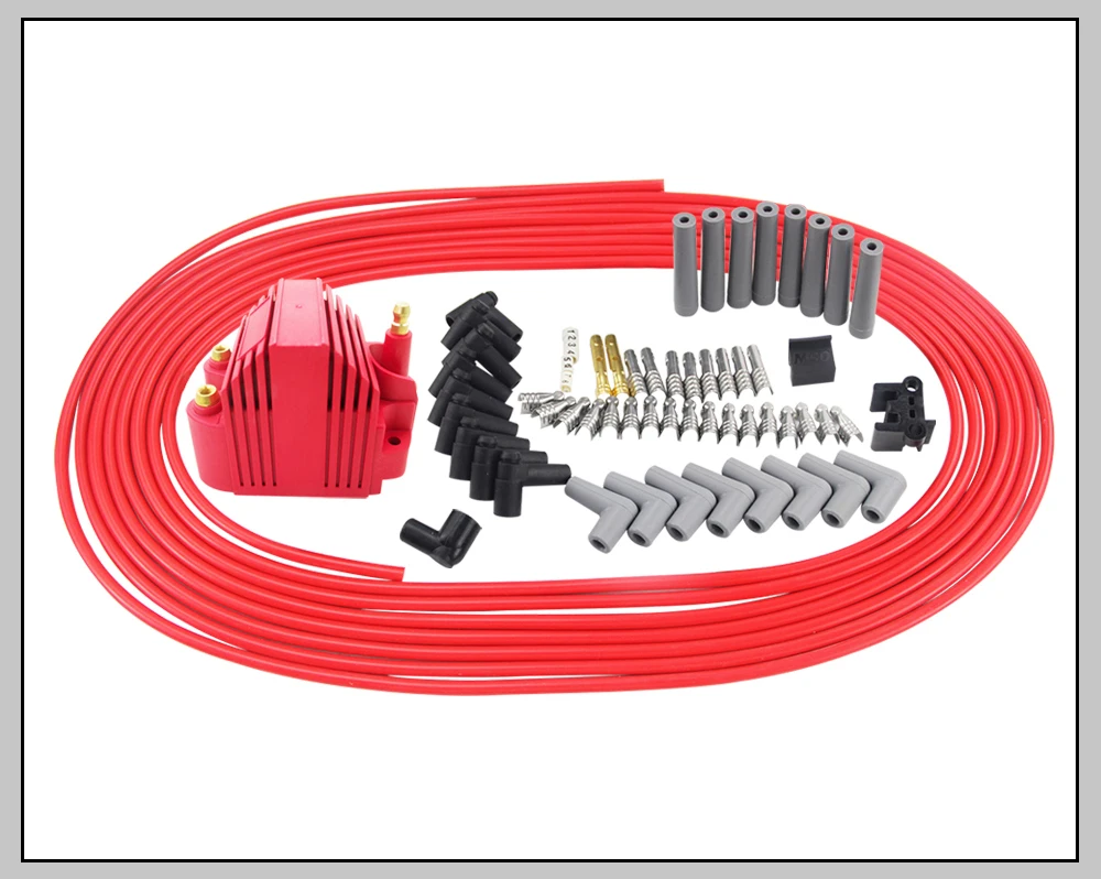 WLR RACING-10 м/компл. провода свечей зажигания спирали Core 8,5 мм+ 12 В E-сердечник катушки зажигания для Chrysler Hemi про запас для Ford Dodge