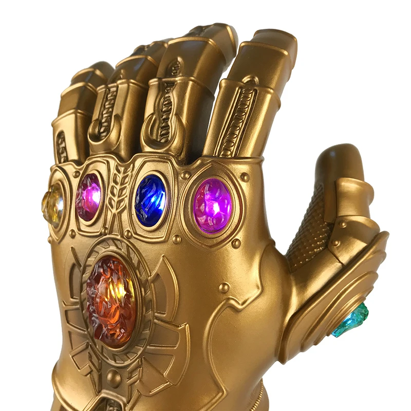 Infinity Gauntlet танос перчатку перчатка Таноса Мстители 4 завершающей Косплэй перчатки для взрослых и детей ПВХ светодиодный перчатки подарок на Хэллоуин реквизит