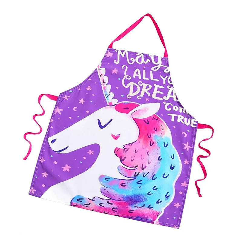 

I'm Unicorn Chef Uniform Women Kitchen Apron Cartoon Cute Canvas Restaurant Cuisine Accessories Lady Party BBQ