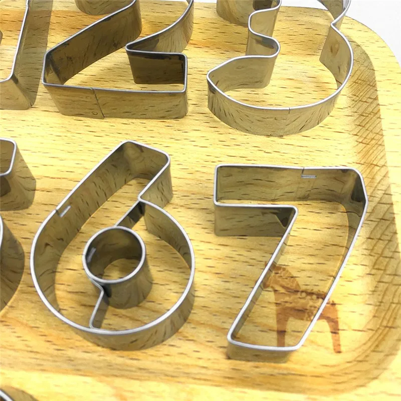 Нержавеющая сталь номера набор печенья 9 шт бисквит Фондант Мучные Кондитерские изделия Хлеб формы для украшения торта Ножи для мастики