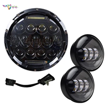 

Universal Motorcycle Headlight DOT Approved headlight 7inch LED Headlight + 4.5 Aux Passing Light kit For Road Glide, Stre