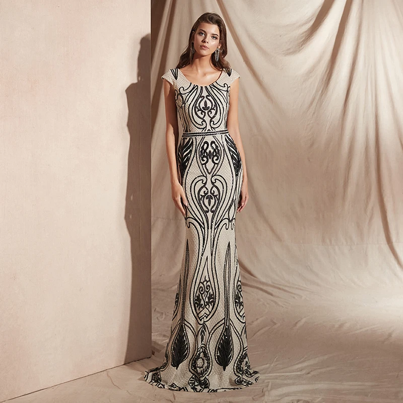 Forevergracedress реальные изображения новый дизайн вечерние платья 2019 Кепки рукава длинное официальное вечернее платья большого размера