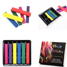 Горячая 6 шт./компл. мелок для волос s многоцветная Временная вечерние Специальный Макияж Волосы цветной мелок одноразовые волосы наращивание волос краситель