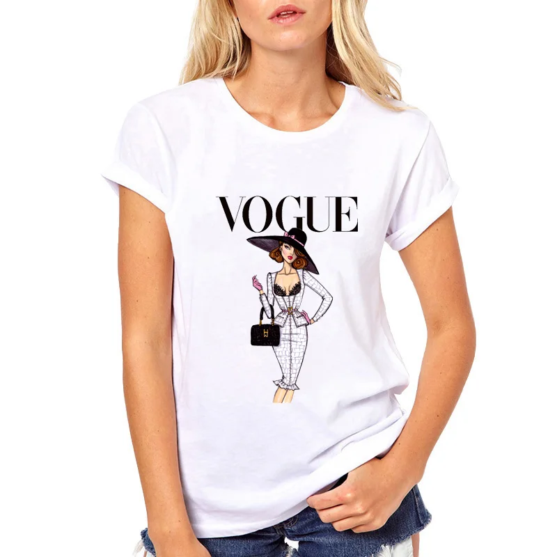 Vogue Футболка женская camiseta mujer панк принцесса эстетический Топ Женская