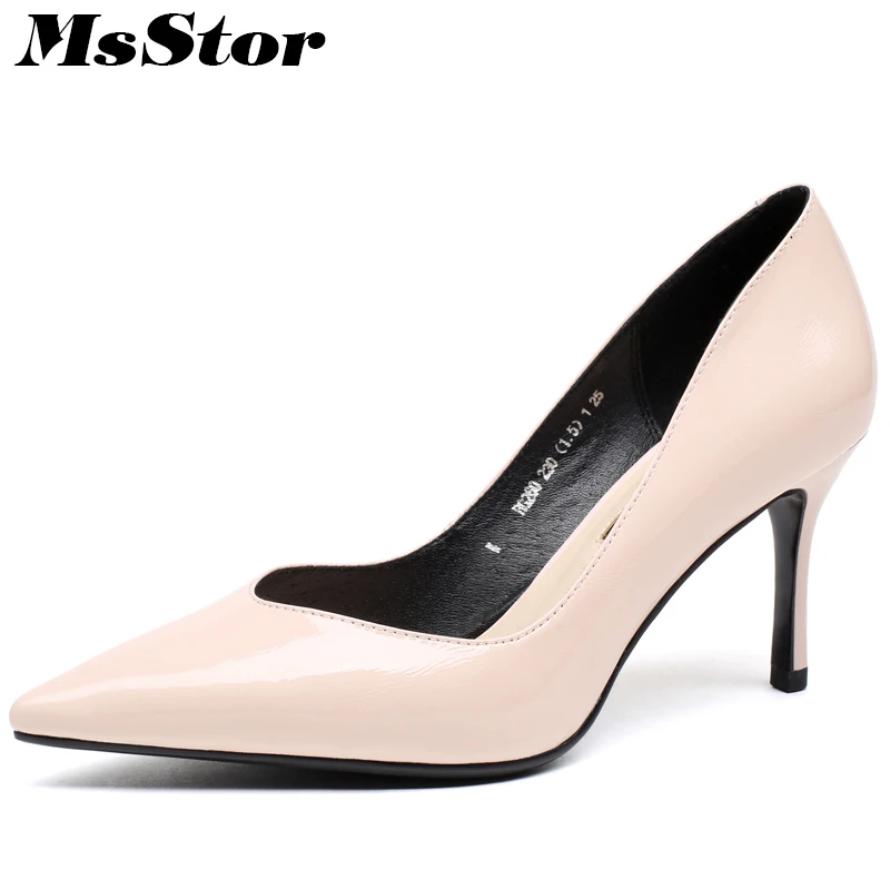 

MsStor Pointed Toe Thin Heels Women Pumps Fashion Shallow High Heels Pumps Ladies Shoes Zapatos Mujer Women Stiletto heel Shoes