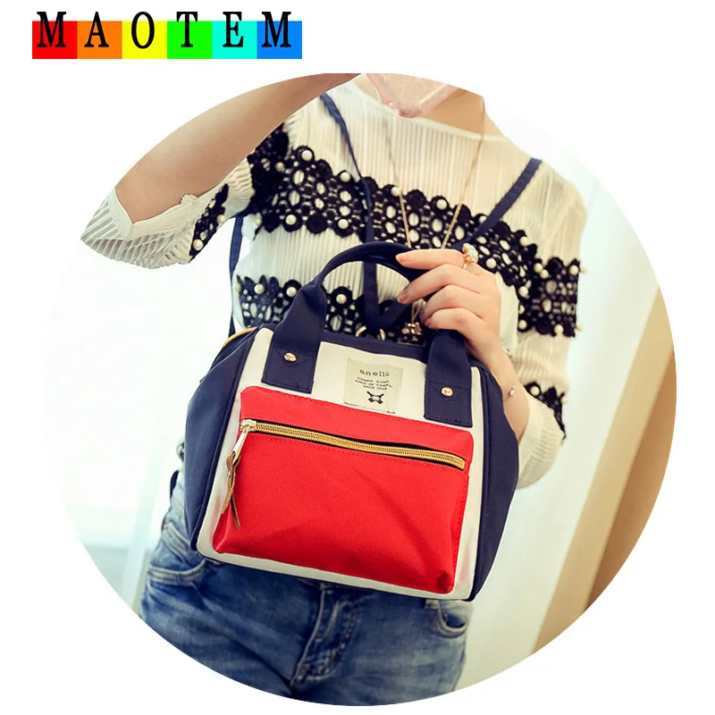 

MAOTEM Brand Oxford Backpack For Women,Japan and Korean Style Small School Backpacks, Hit color Top-Hand Satchels Bags