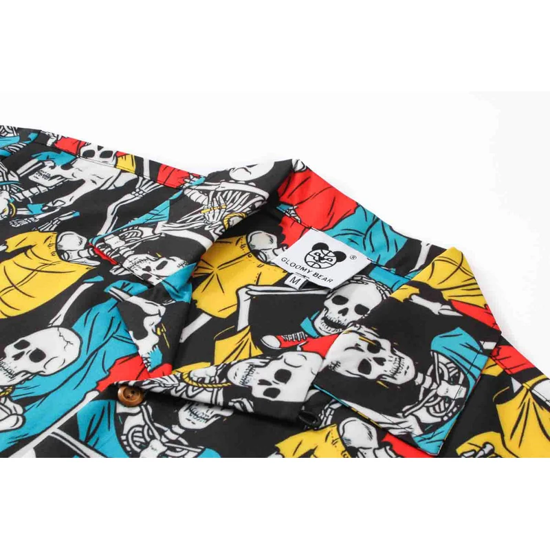 OSCN7 2019 عارضة المطبوعة قصيرة الأكمام قميص الرجال الشارع 2019 هاواي الشاطئ النساء أزياء قصيرة الأكمام قمصان Harujuku رجل CS005