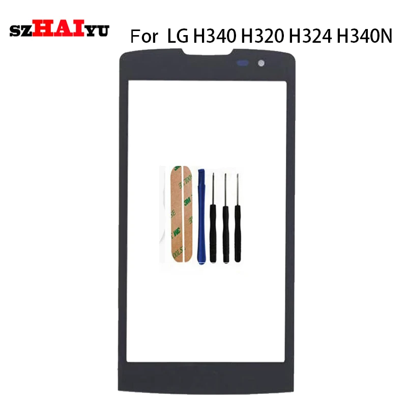 

SZHAIYU A+ Top Replacement LCD Outer Lens Glass Front Screen Panel For LG Leon H340 H320 H324 H340N Front Glass + Kits