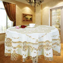 Estampage À chaud Européenne Jardin Nappe Ronde Imprimer Étanche et Résistant À L’huile PVC pour le Mariage TV Partie Hôtel Table Tissu