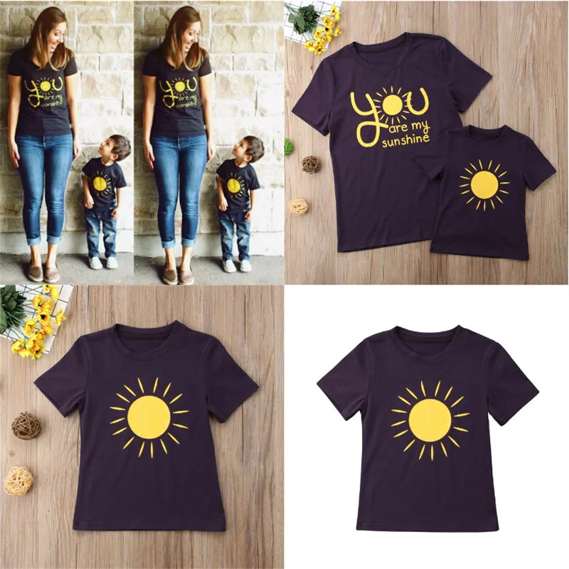 

Mother and me Matching Outfits Mom Kid Baby sunshine Matching Shirts TShirt Blouse Tops Family Outfits Clothes