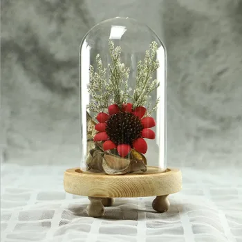 

36sets/pack 7*12cm Glass Dome Flowers Decorative Vase Home Decoration Creative Glass Cover Wedding Favor Gift