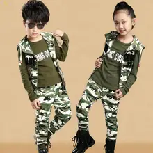 Детский комплект камуфляжной одежды из 3 предметов, детский спортивный костюм для мальчиков и девочек, весенне-осенний хлопковый Камуфляжный комплект камуфляжной одежды HB0032