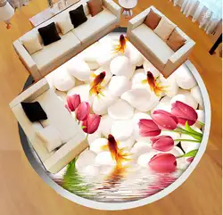 Пользовательские фото этаж 3D обои современного искусства тюльпан отражение 3D этаж стерео живопись Mural-3d ПВХ обои самоклеющиеся пол