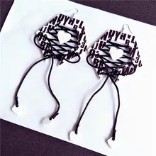 Новый стиль партии красивые женщины необходимые большой висит акриловые ручной работы бантом геометрические формы серьги