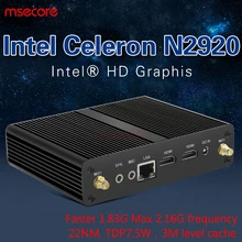 Intel N2920 Mini PC Настольный Компьютер TV BOX Windows 10 Nettop barebone системы Безвентиляторный HTPC четырехъядерный процессор HD графика Wi-Fi