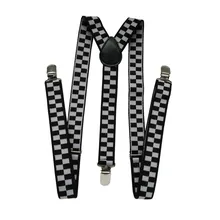 BD008-Trendy женские подтяжки с 3 зажимами на регулируемых эластичных ремешках Мужской винтажный Повседневный Сарафан в клетку