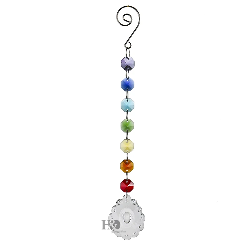 H&D Set Of 3,Crystal Oval Prism Rainbow Maker Chakra Hanging Suncatcher Window Sun Cacther with Ocatgon Beads for Xmas Gift H&D Set Of 3,Crystal Oval Prism Rainbow Maker Chakra Hanging Suncatcher Window Sun Cacther with Ocatgon Beads for Xmas Gift