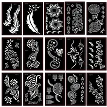 150 штук Mehndi черная хна тату трафарет для живописи тела индийские временные шаблоны трафарет для аэрографа татуировки