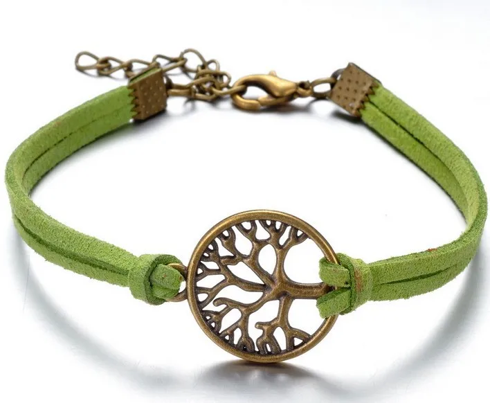 Новая жизнь дерево+ кожаный шнур красочный многослойный браслет модные ювелирные изделия женские любимые