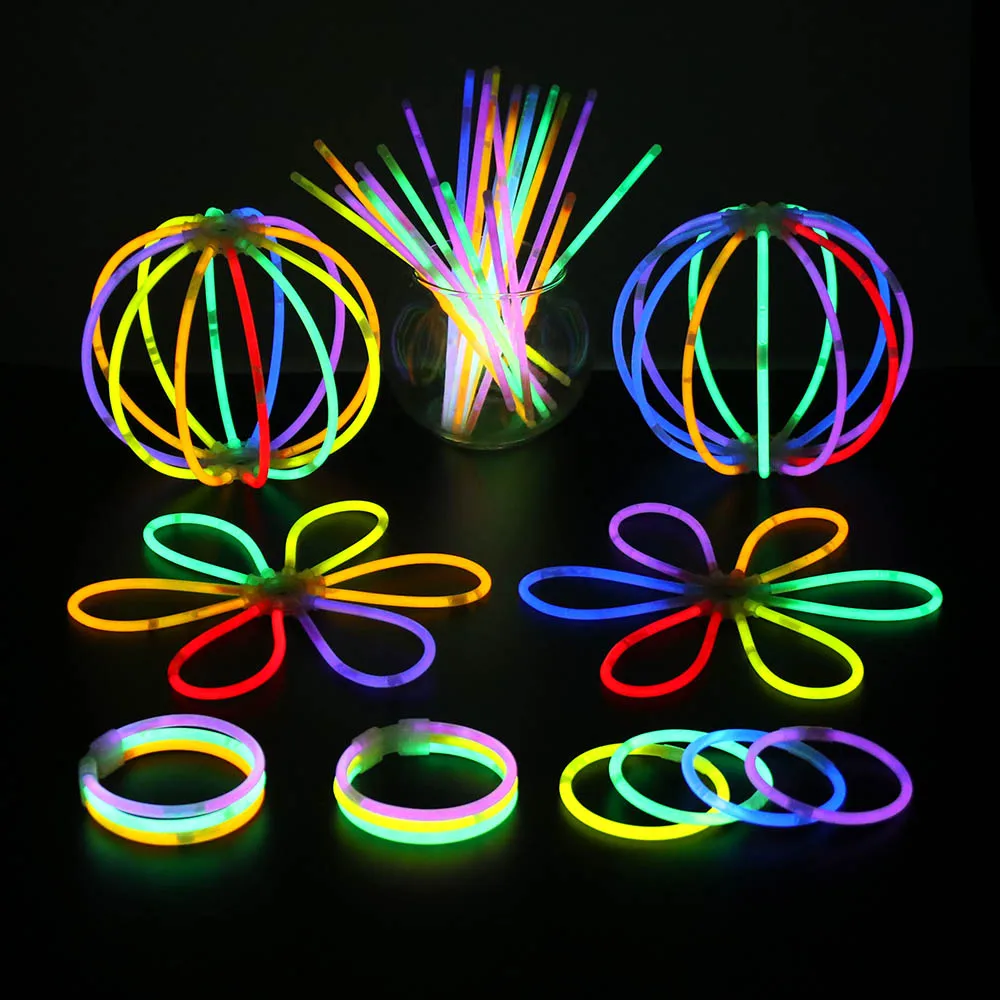 Free Shipping Neon Party Supplies 50 6 Green Glow Sticks With Necklaces Glow Sticks
