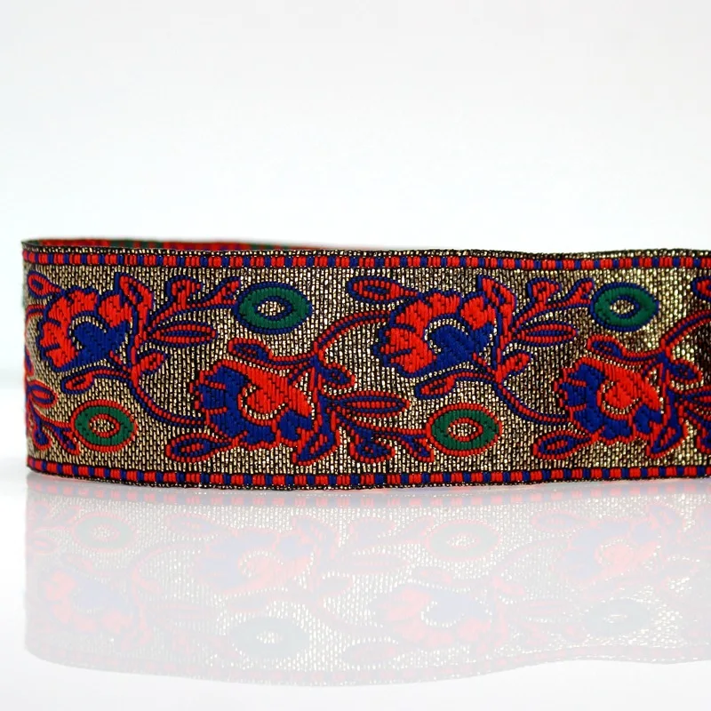 

embroidery ethnic jacquard webbing woven tape lace ribbon trim 3.3cm collar tribal boho gypsy DIY gift garment accessory vintage