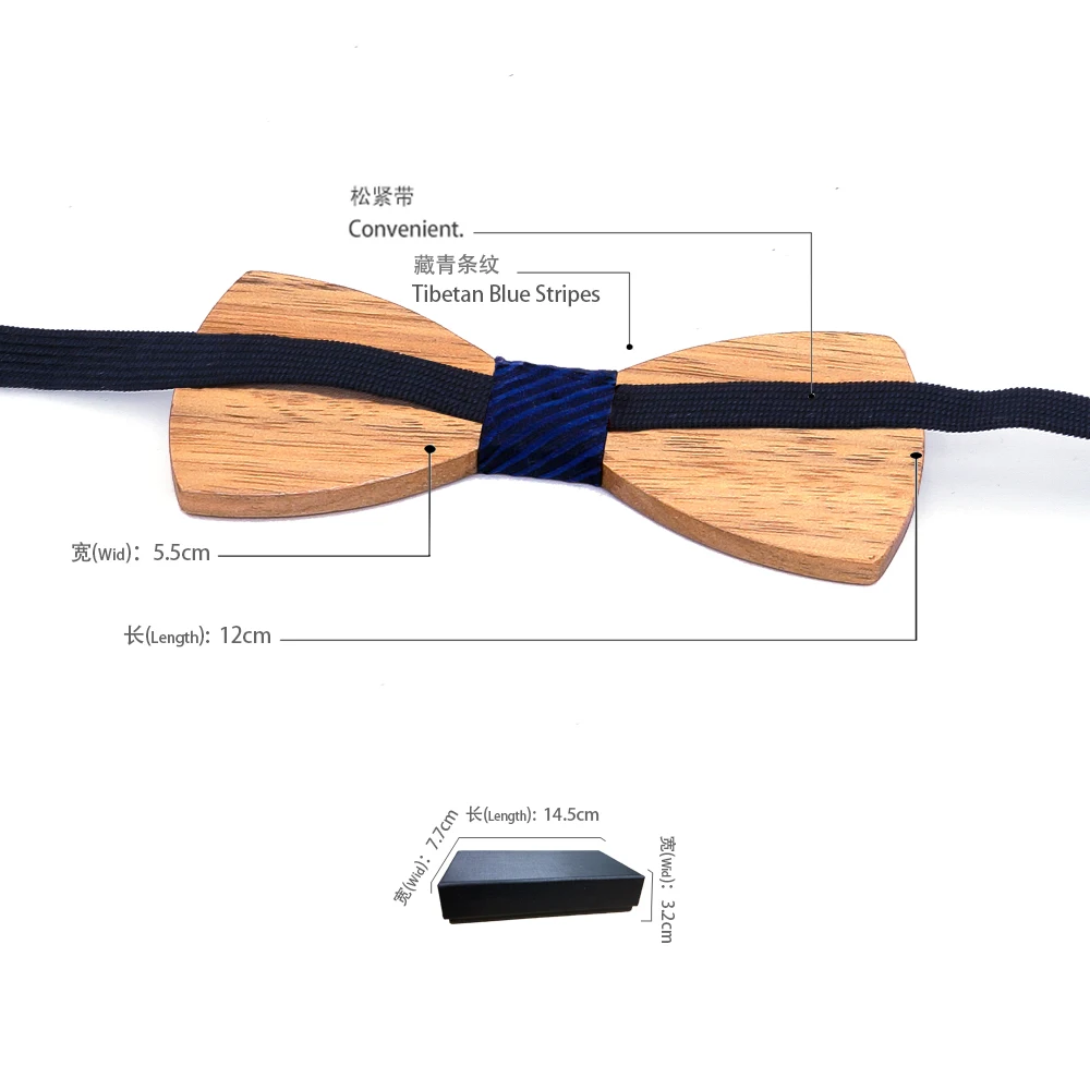  New arrival Wooden bow Tie Set Men Handkerchief wood Bowtie Necktie Silk Ties For Business Wedding 