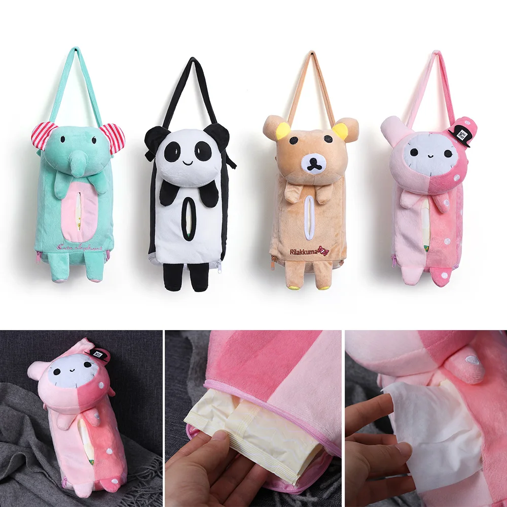 1 Pcs Cute Cartoon Car Seat Back Cover Holder Paper Napkin Box Tissue Box Car Accessories Styling